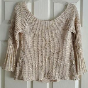 BRAND NEW NO TAGS/ Gimmicks by BKE / Sz Med / Cream with Beautiful Gold Accents